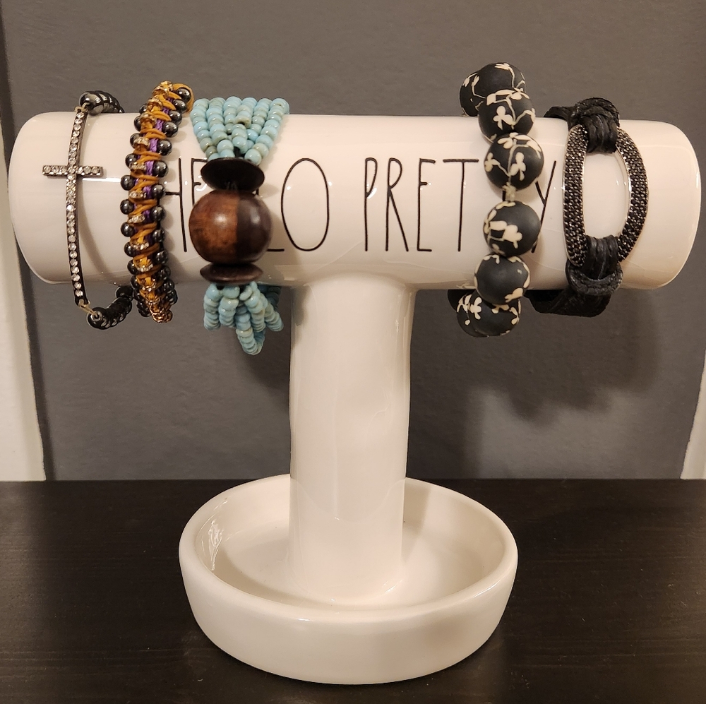 3/$30 Chic Bracelet Set with Black, Blue, and Brown Accents